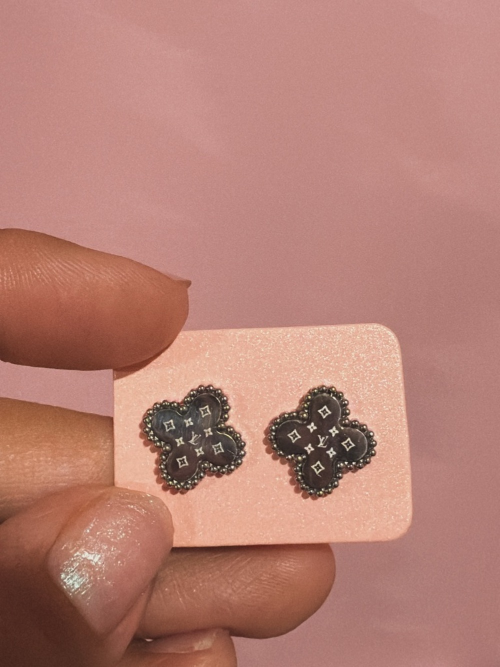 Luxury-Inspired Black Clover Stud Earrings